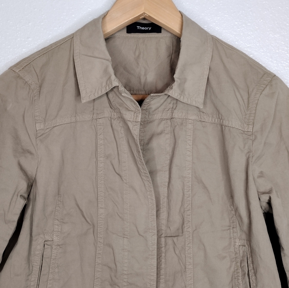 Theory Khaki Button-Down Jacket - Picture 8 of 15